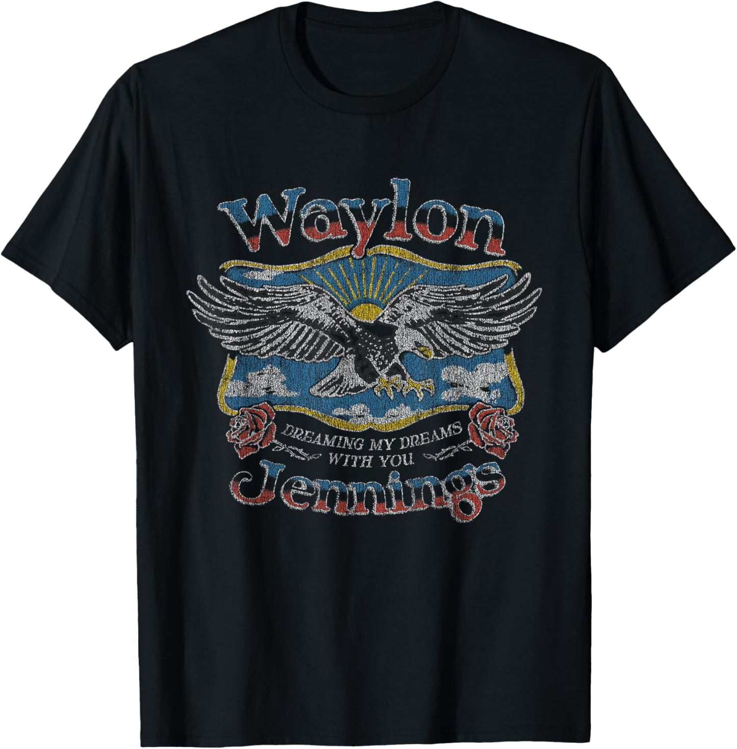 Waylon Jennings - Official Merchandise - Dreaming My Dreams T-Shirt - T-Shirt | Black