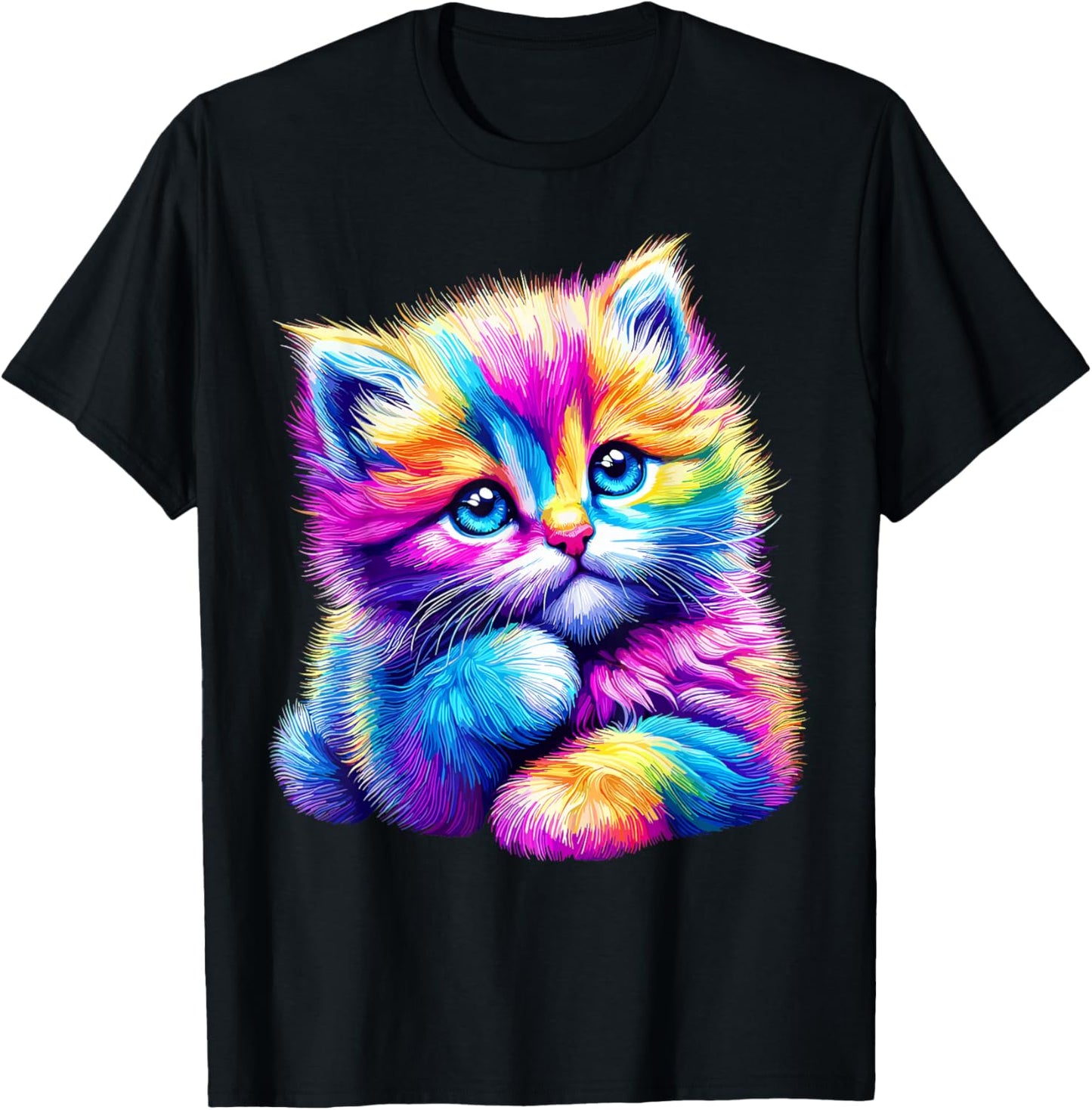 Cat Colorful for Cat Lovers T-Shirt - T-Shirt | Black