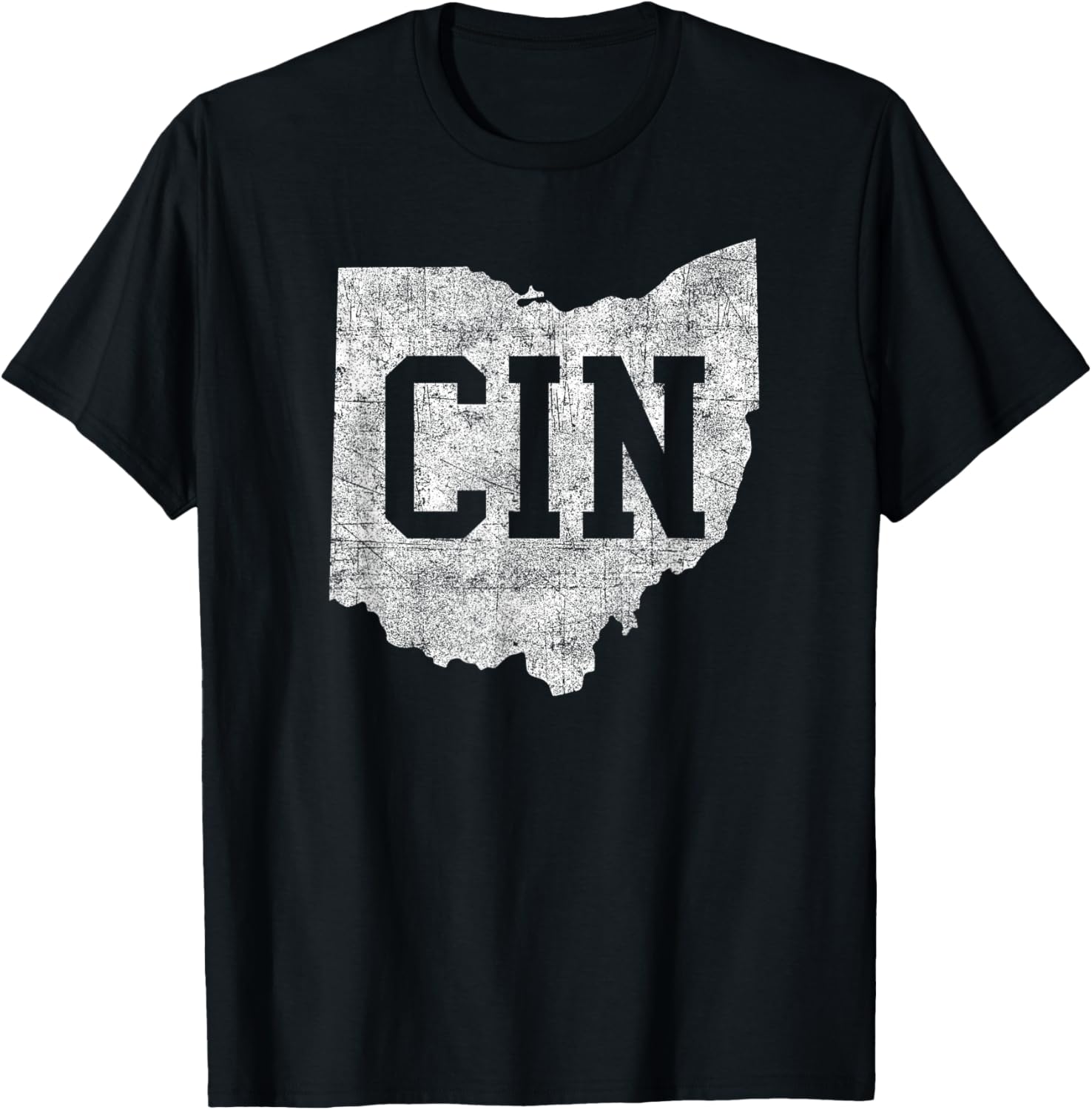 Retro CIN Cincinnati Ohio Travel Souvenir Vintage Style T-Shirt - T-Shirt | Black