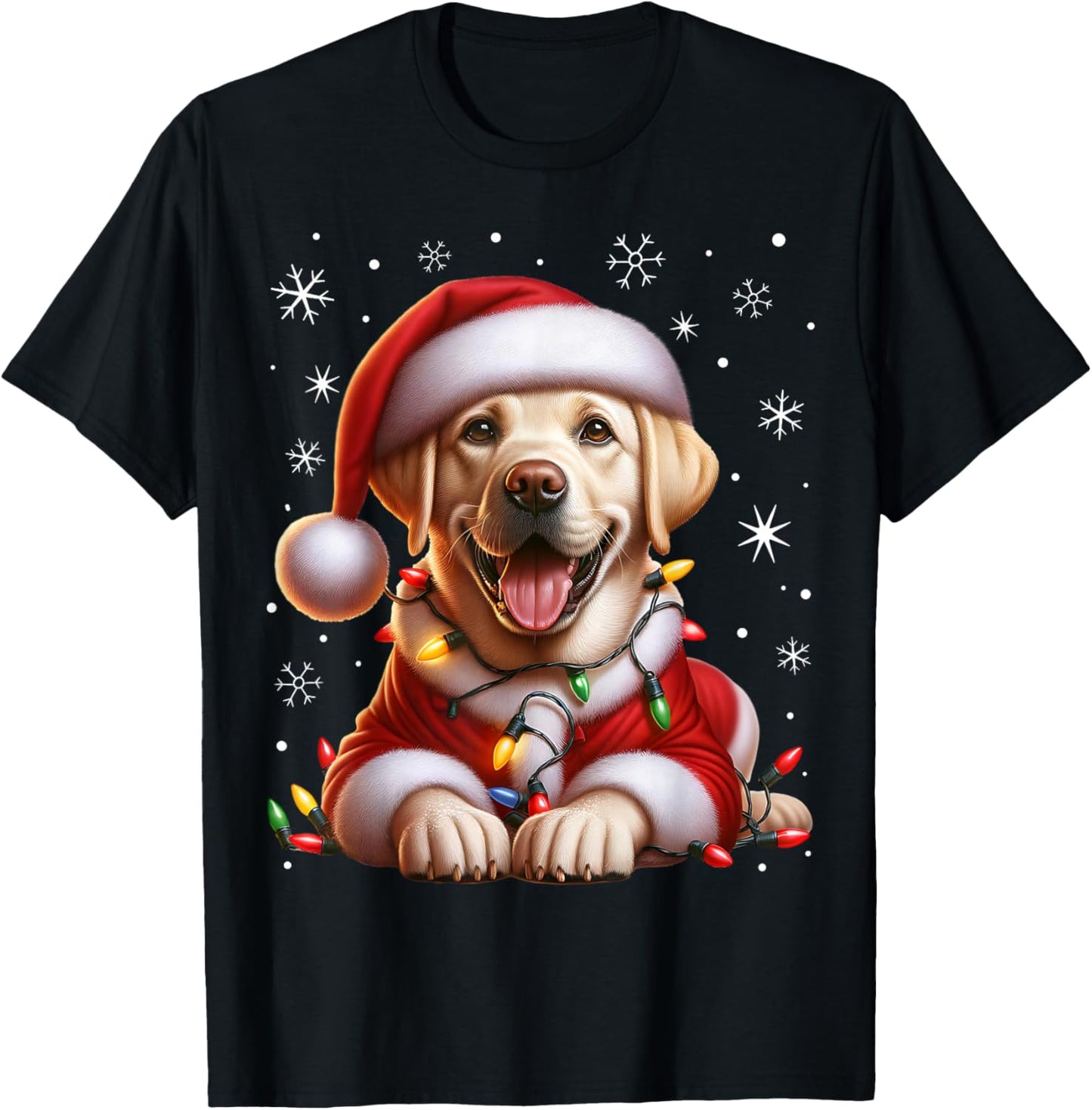 Labrador Santa Claus Costume Labrador Xmas Retriever T-Shirt - T-Shirt | Black