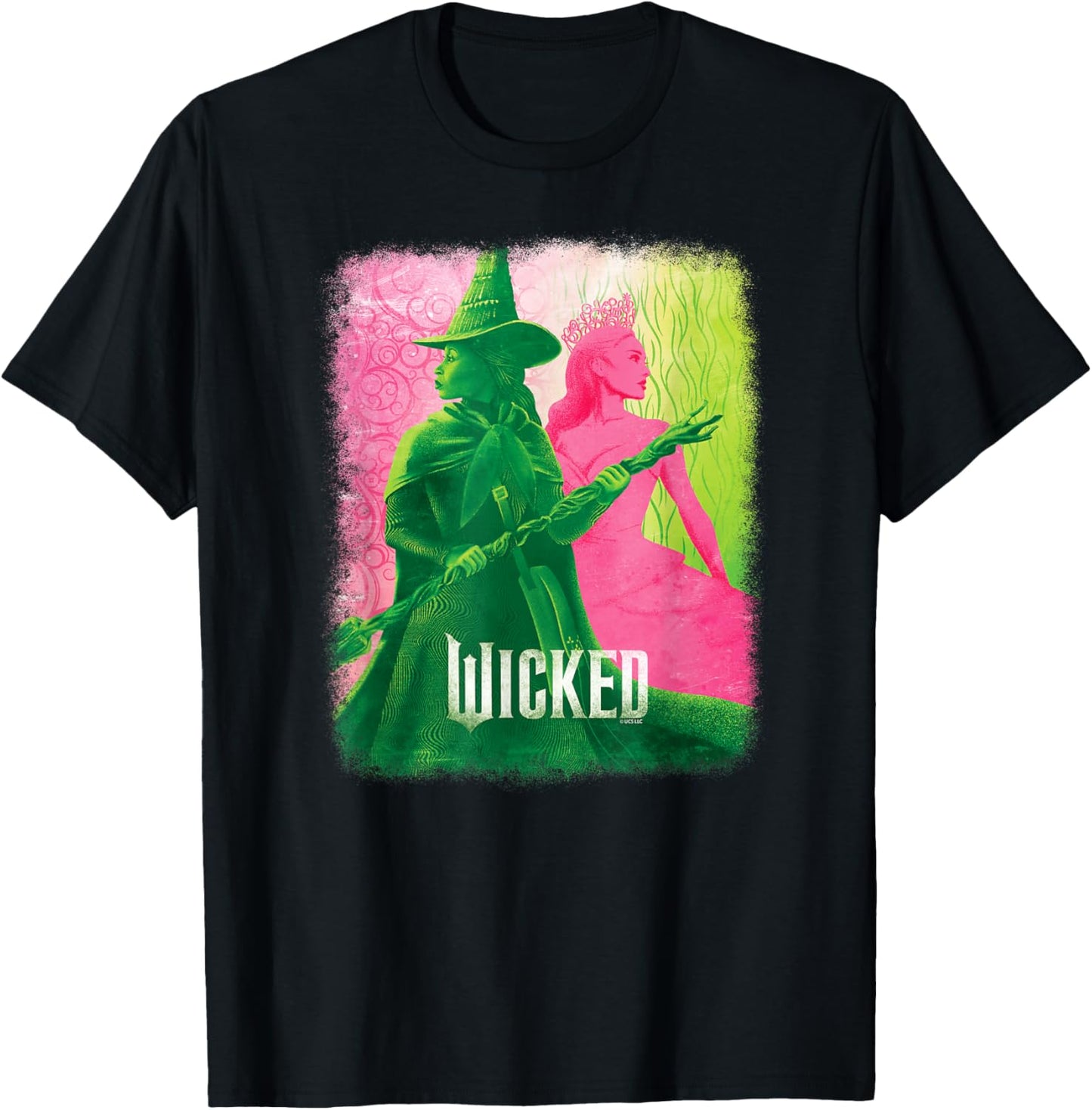 Wicked -Kids Movie Tie-In , Black, Small, Short Sleeve, , Tonal Effect Movie Design T-Shirt - T-Shirt | Black