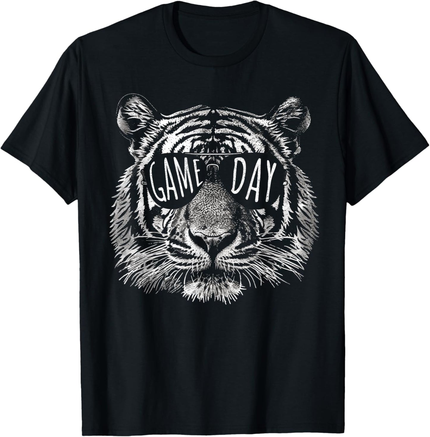 Cool Tiger Sunglasses Sports Fan Gift Game Day Fun Tiger The T-Shirt - T-Shirt | Black
