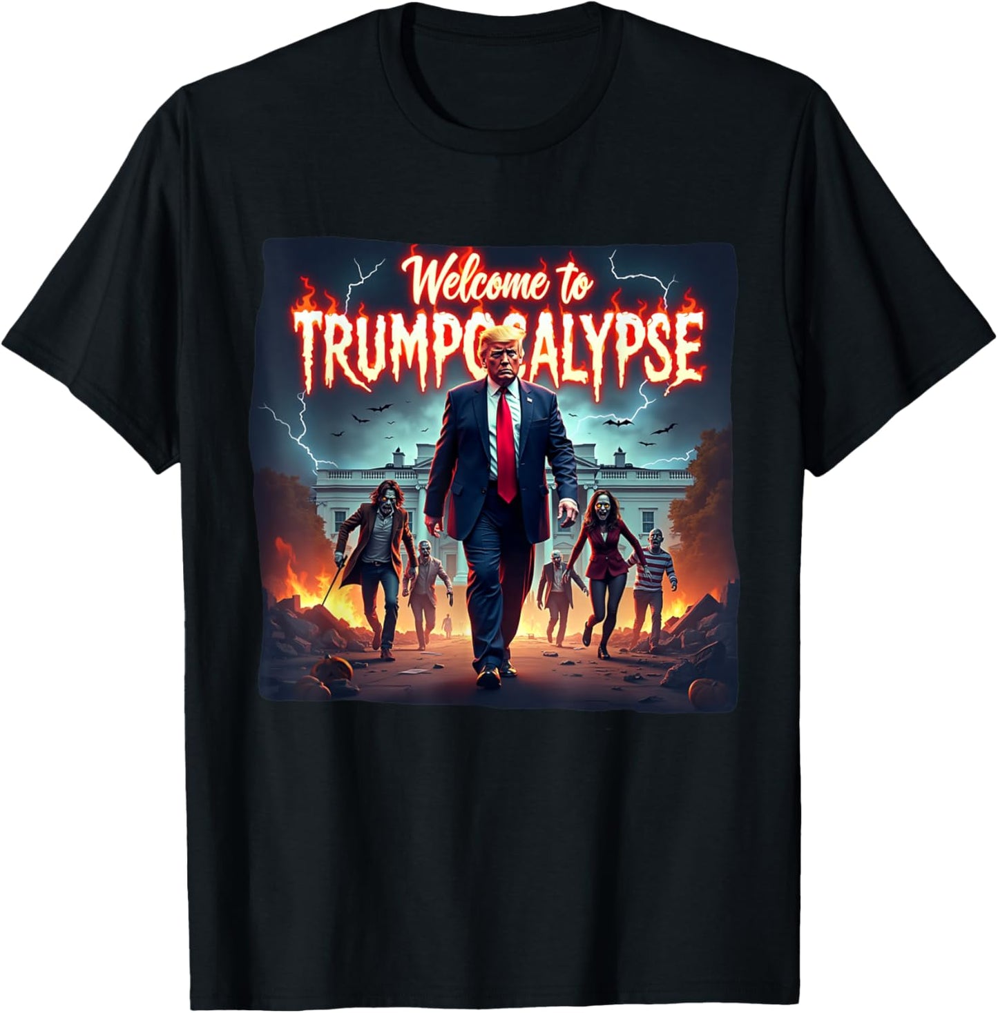 Welcome to Trump-ocalypse funny Donald Trump Halloween T-Shirt - T-Shirt | Black