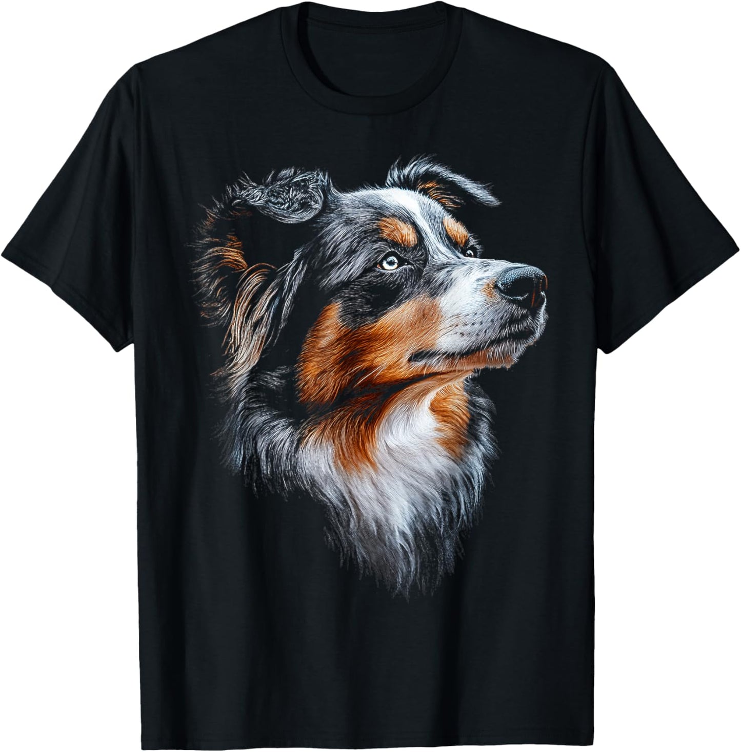Australian Shepherd Dog Pet Artwork Australian Shepherd T-Shirt - T-Shirt | Black