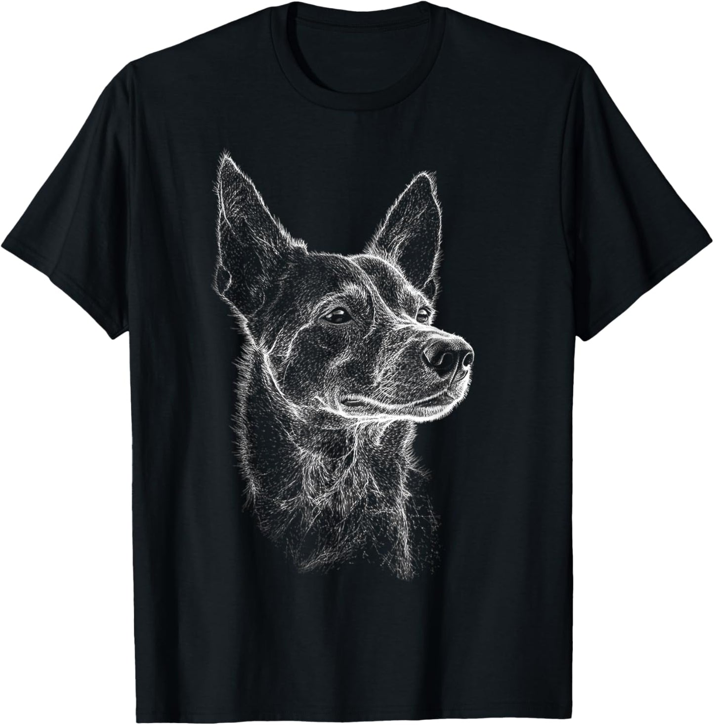 Cattle Dog Motif Pet Artwork Cattle Women Kids T-Shirt - T-Shirt | Black