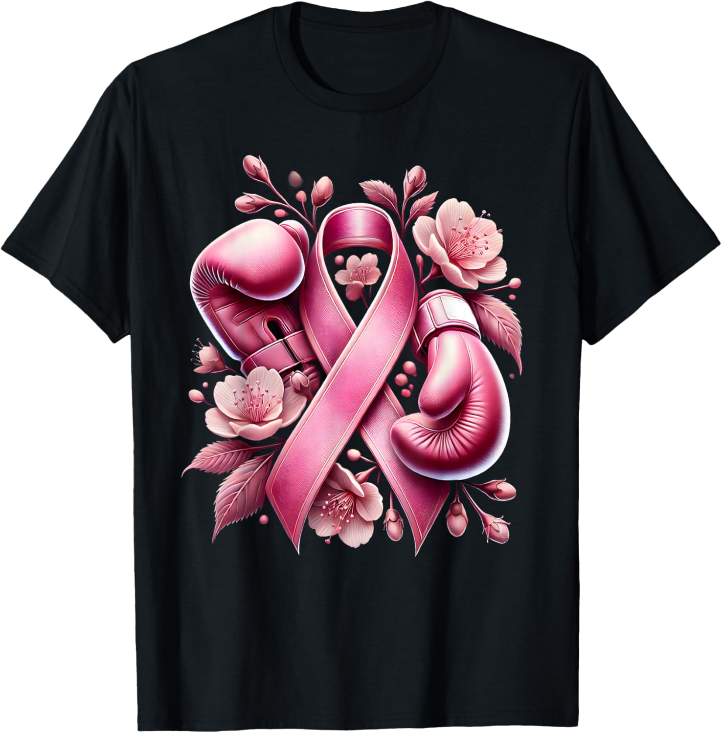 Breast Cancer Warrior Breast Cancer Fighter Pink Ribbon T-Shirt - T-Shirt | Black