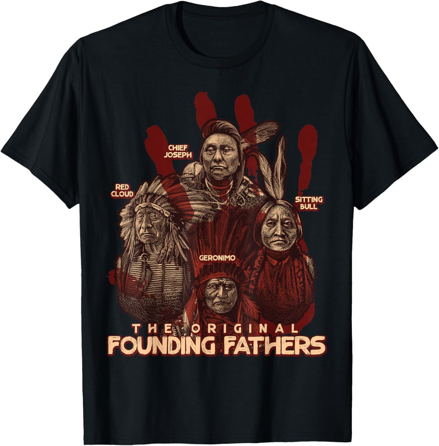 The Original Founding Fathers Native American Themed T-Shirt - T-Shirt | Black