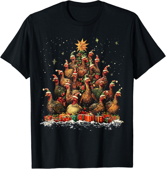 Turkey Christmas Tree Ornament Decor Xmas T-Shirt - T-Shirt | Black