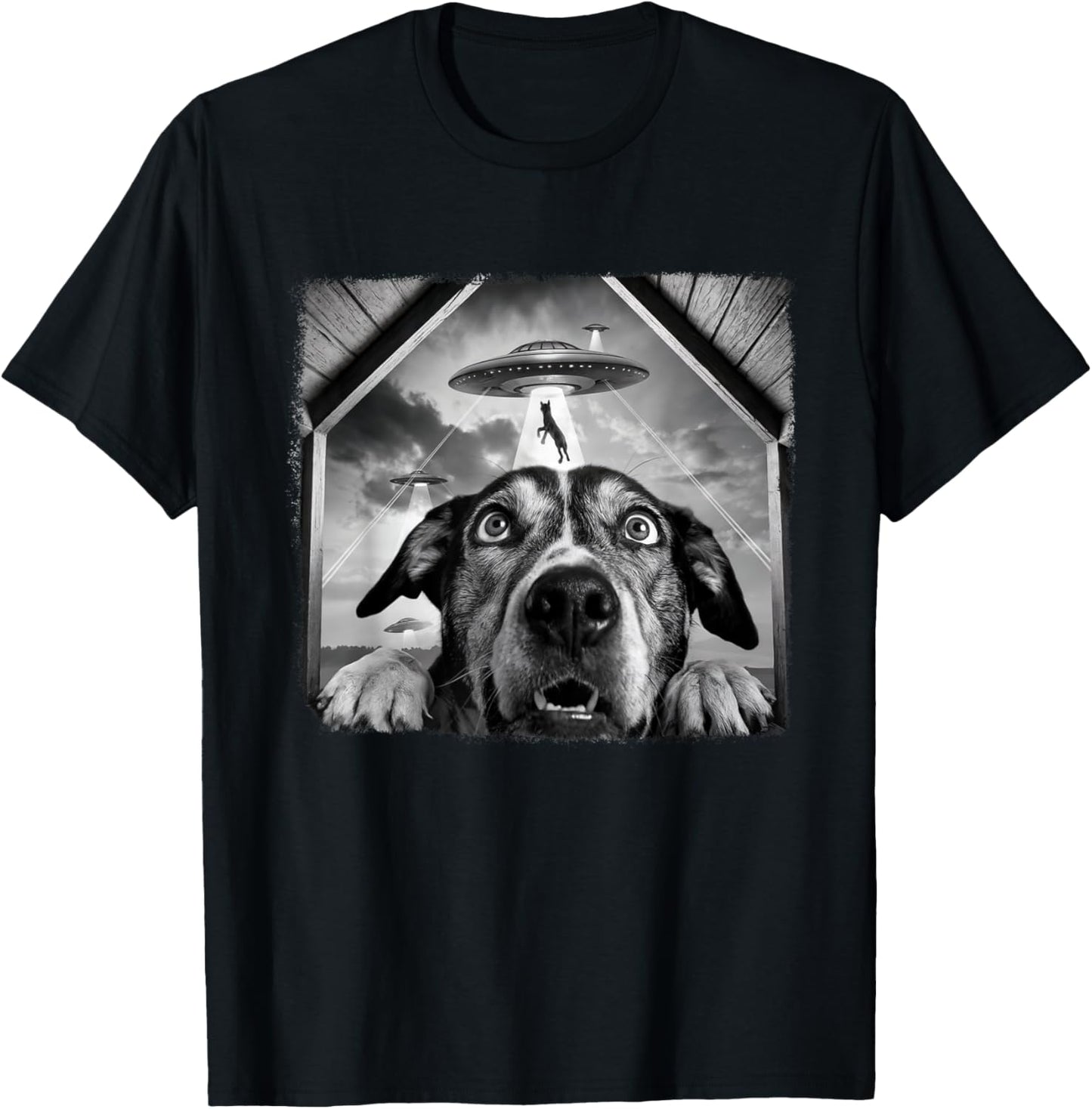 Dog Abducted By Aliens Funny Halloween Ufo Dog Mom Dad Women T-Shirt - T-Shirt | Black