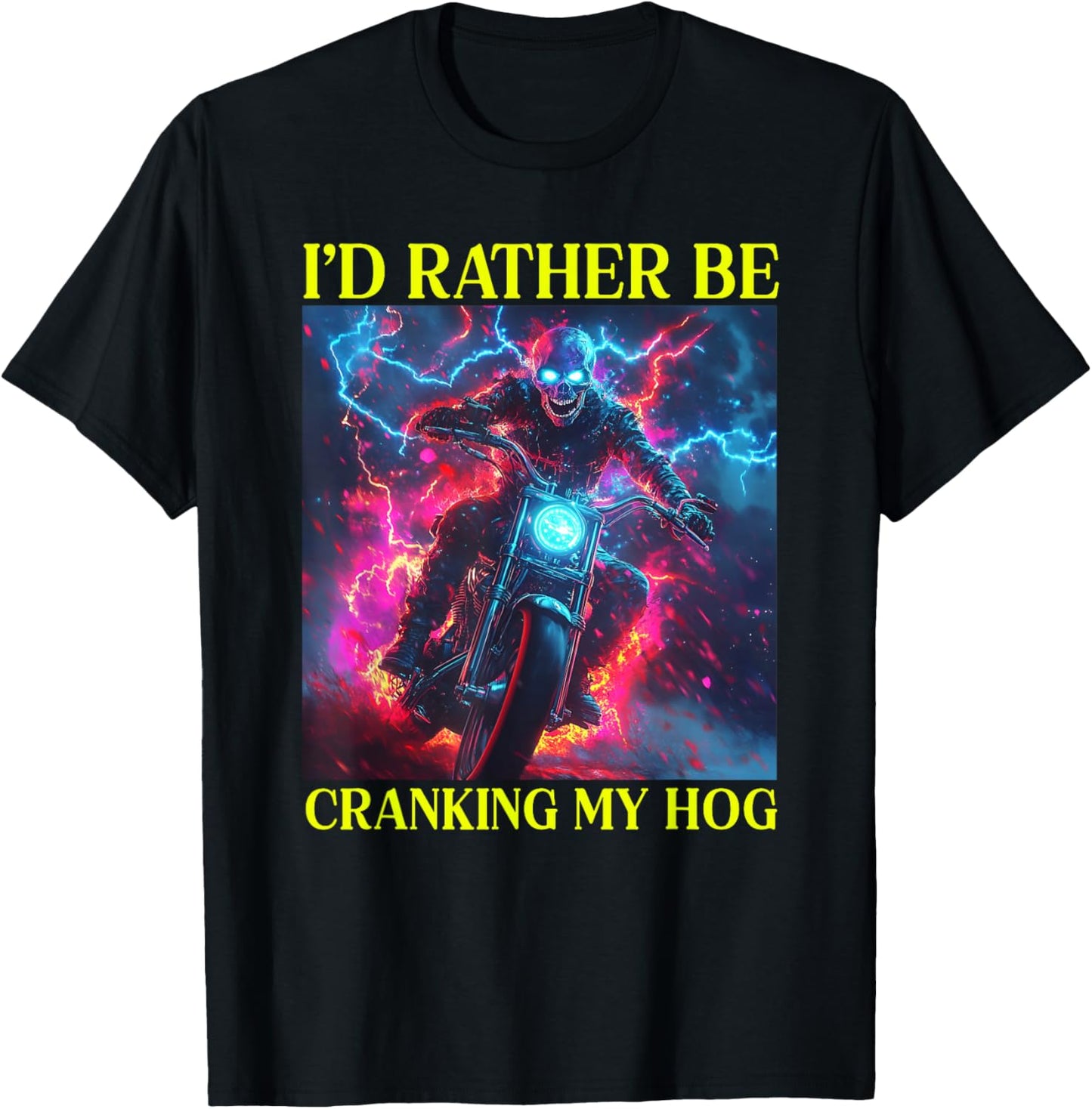 I'd Rather Be Cranking My Hog Funny Vacation Swap T-Shirt - T-Shirt | Black