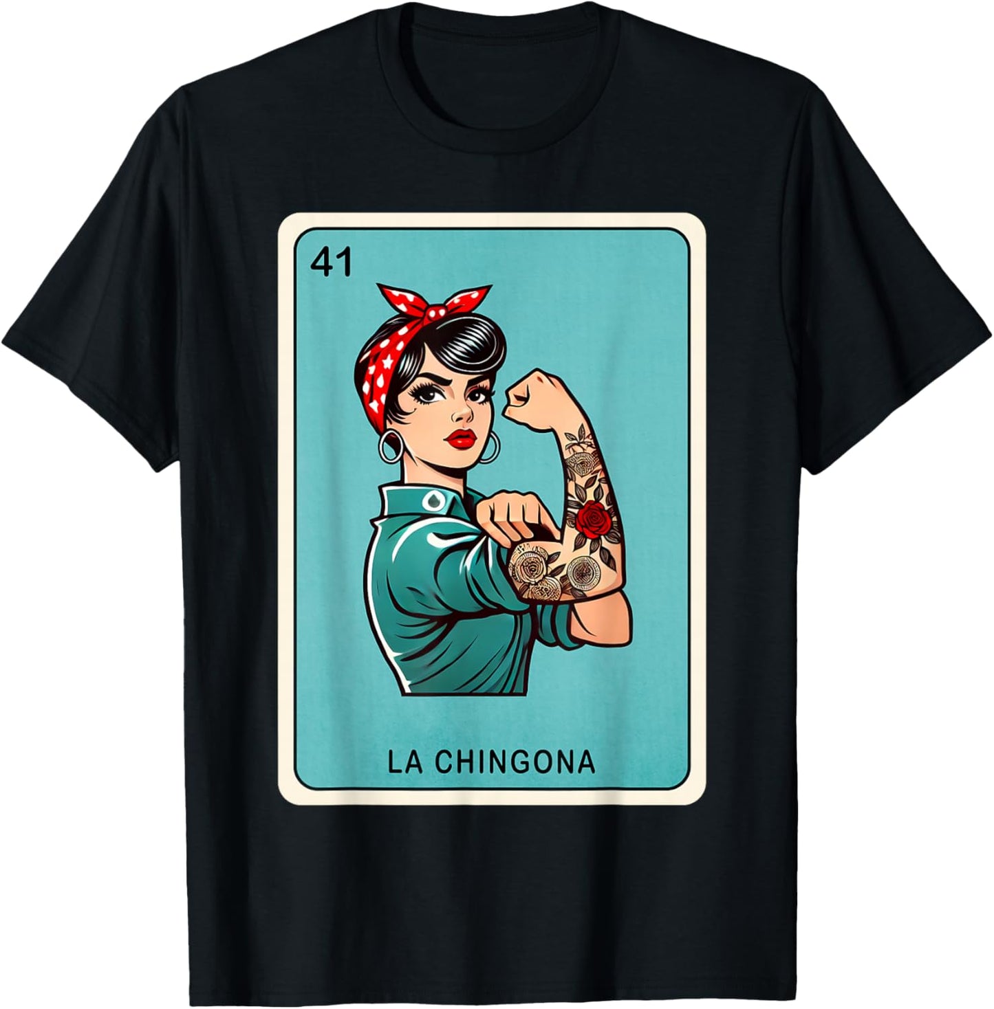 La Chingona Funny Card Mexican Lottery chingona women T-Shirt - T-Shirt | Black
