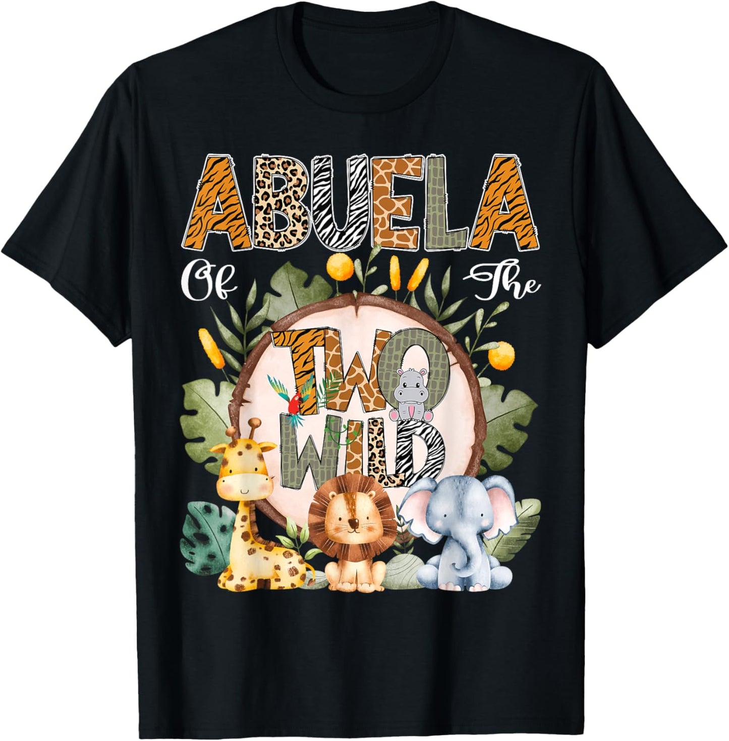 Abuela Of The Two Wild Animal Safari 2Nd Birthday Party T-Shirt - T-Shirt | Black
