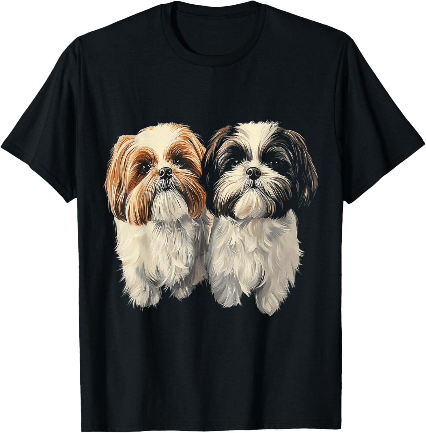 Shih Tzu Dog Motif Pet Artwork Shih Tzu T-Shirt - T-Shirt | Black
