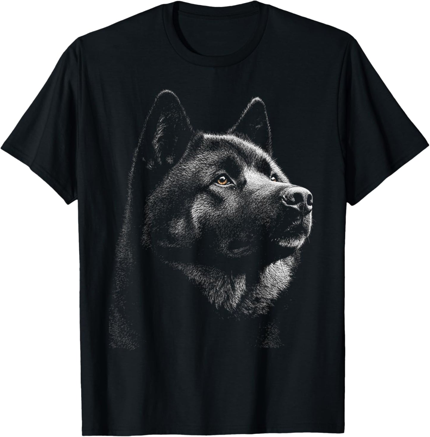 Akita Dog Graphic Pet Illustration Akita T-Shirt - T-Shirt | Black