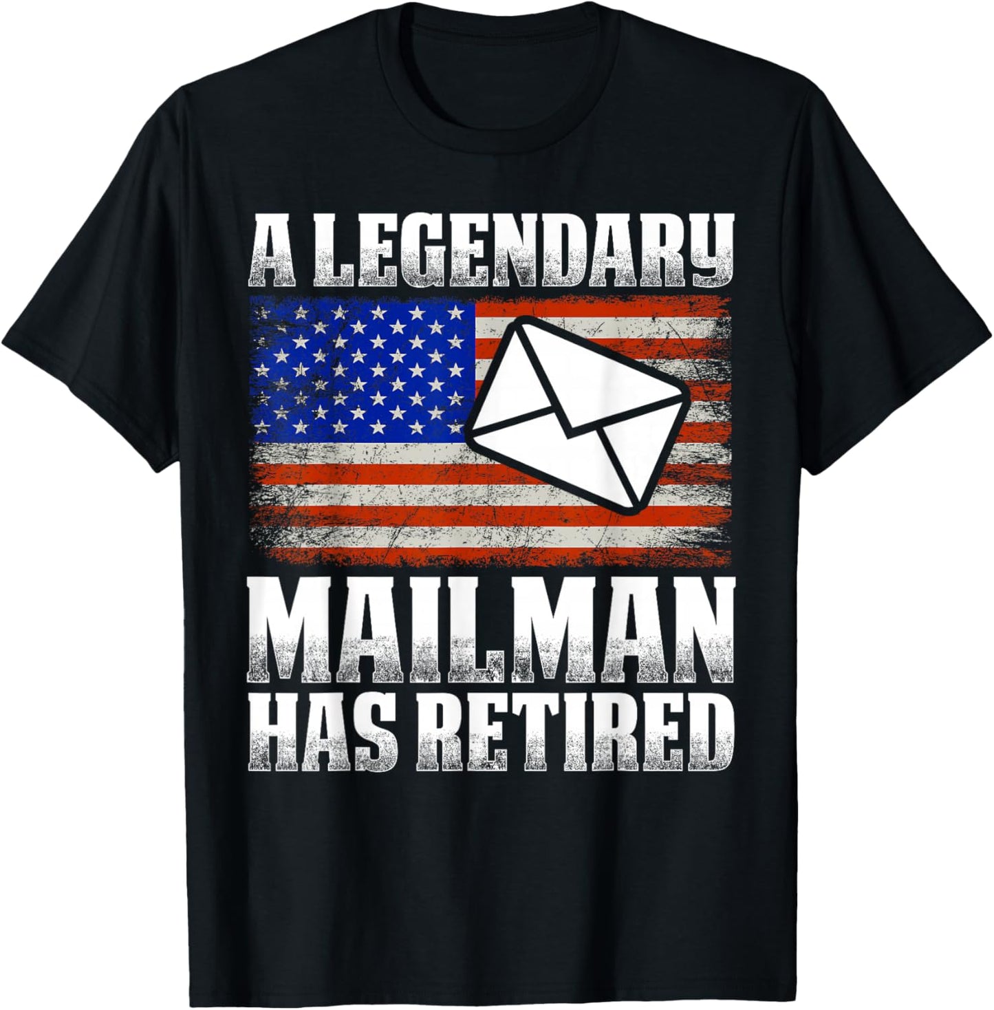 Retired Postal Worker Mailman & Mail Carrier Retirement T-Shirt - T-Shirt | Black