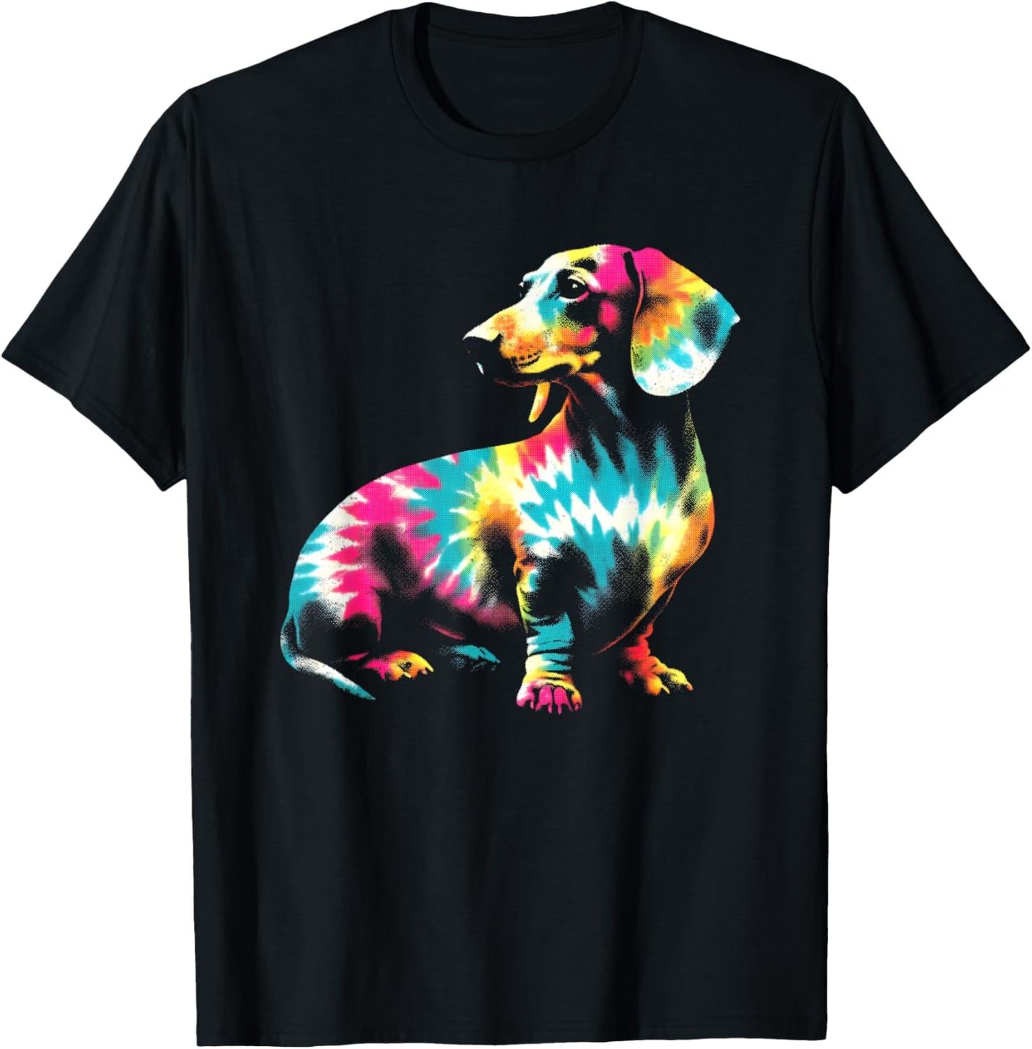 Dachshund Tie Dye - Vintage Dachshund Dog Breed Lover T-Shirt - T-Shirt | Black