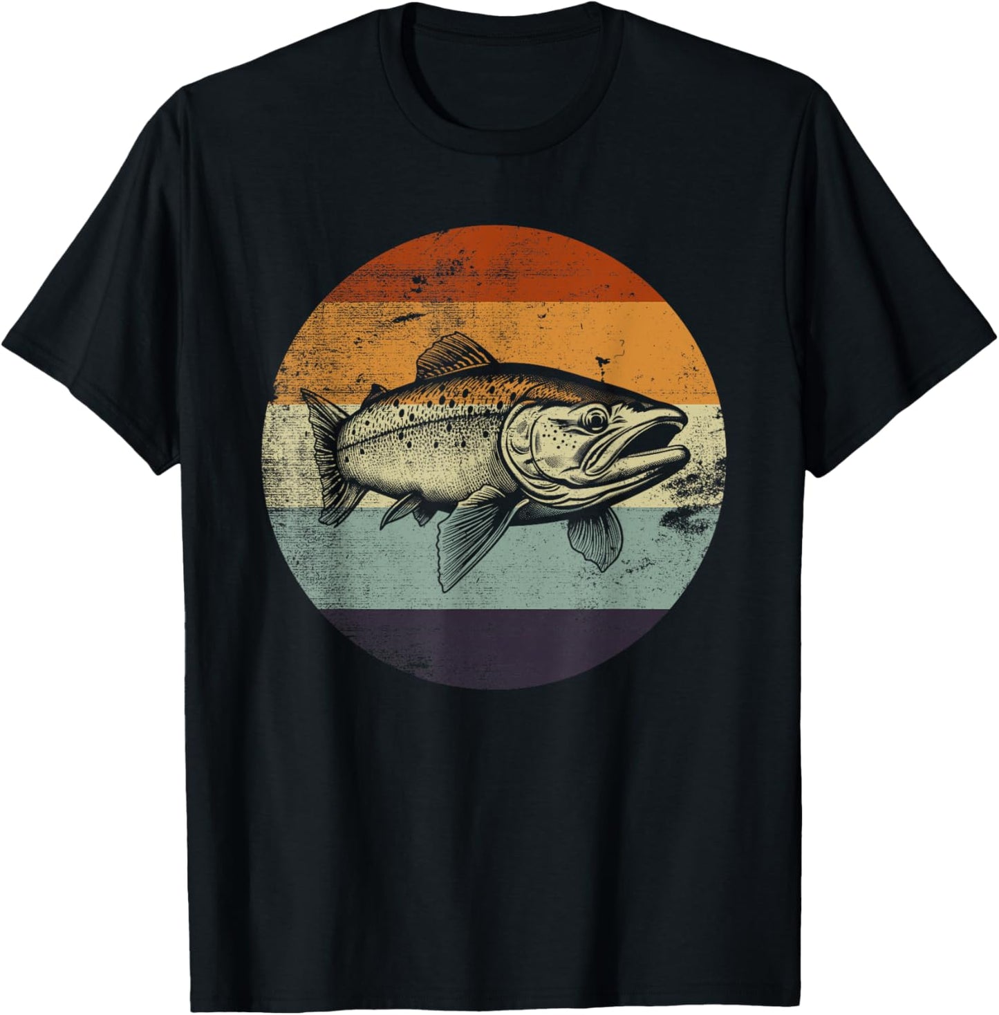 Steelhead Fish Retro Style T-Shirt - T-Shirt | Black