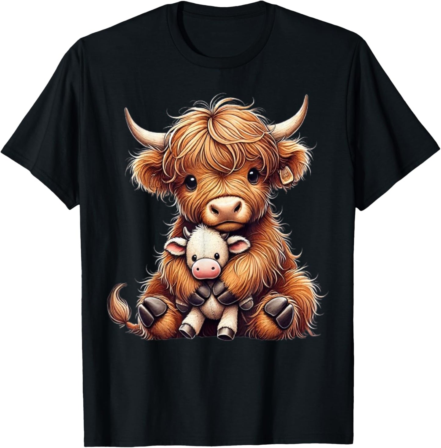 Highland cow design for farmers and highland cow T-Shirt - T-Shirt | Black