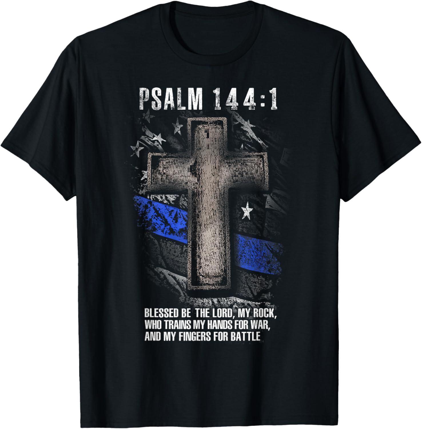 Psalm 144:1 T-Shirt - T-Shirt | Black