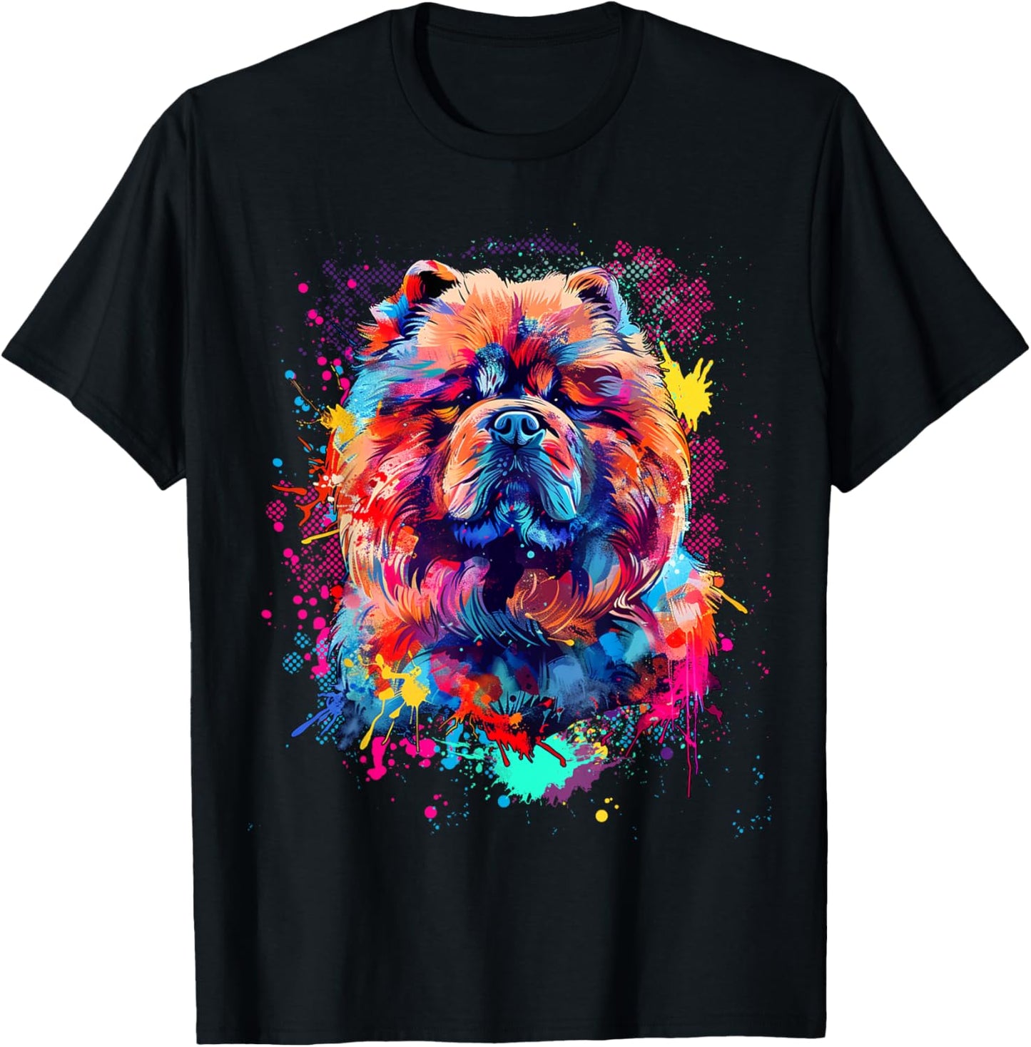 Chow Chow Lovers Colorful Pop Art Chow Chow T-Shirt - T-Shirt | Black