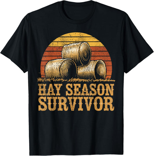 Farming Hay Season Hay Farmer T-Shirt - T-Shirt | Black