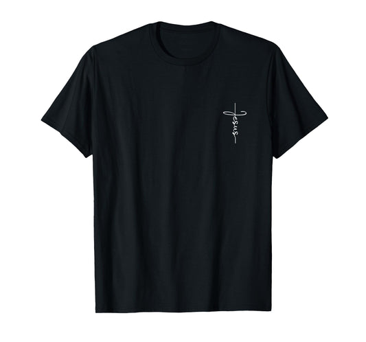 Small Cross Christian jesus name Religious Faith T-Shirt