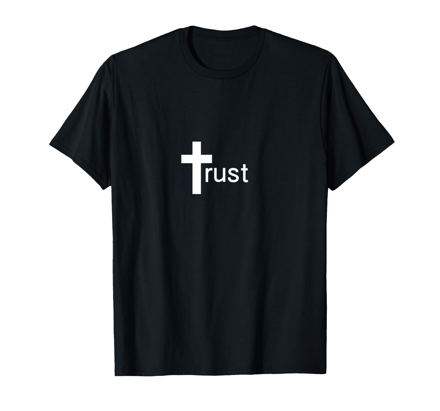Sacred States Trust Cross Christian T-Shirt, Black, Small
