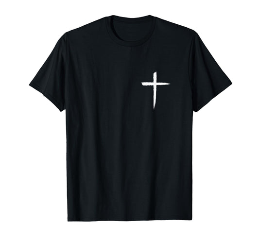 Simple and Subtle Christian Cross - Over Your Heart - Jesus T-Shirt