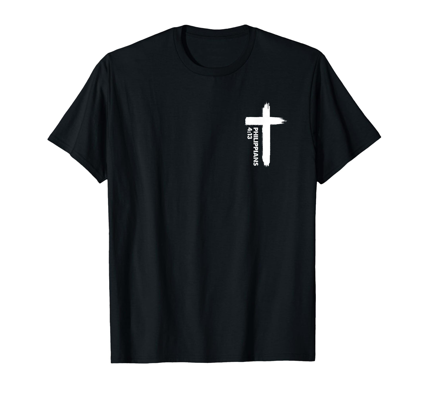 I Can Do All Things Through Christ Front & Back Cross Print T-Shirt