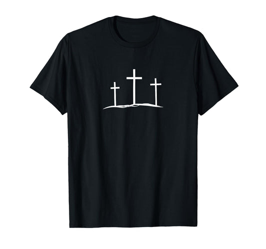 Golgotha Three Crosses Hill Christian Symbol T-Shirt