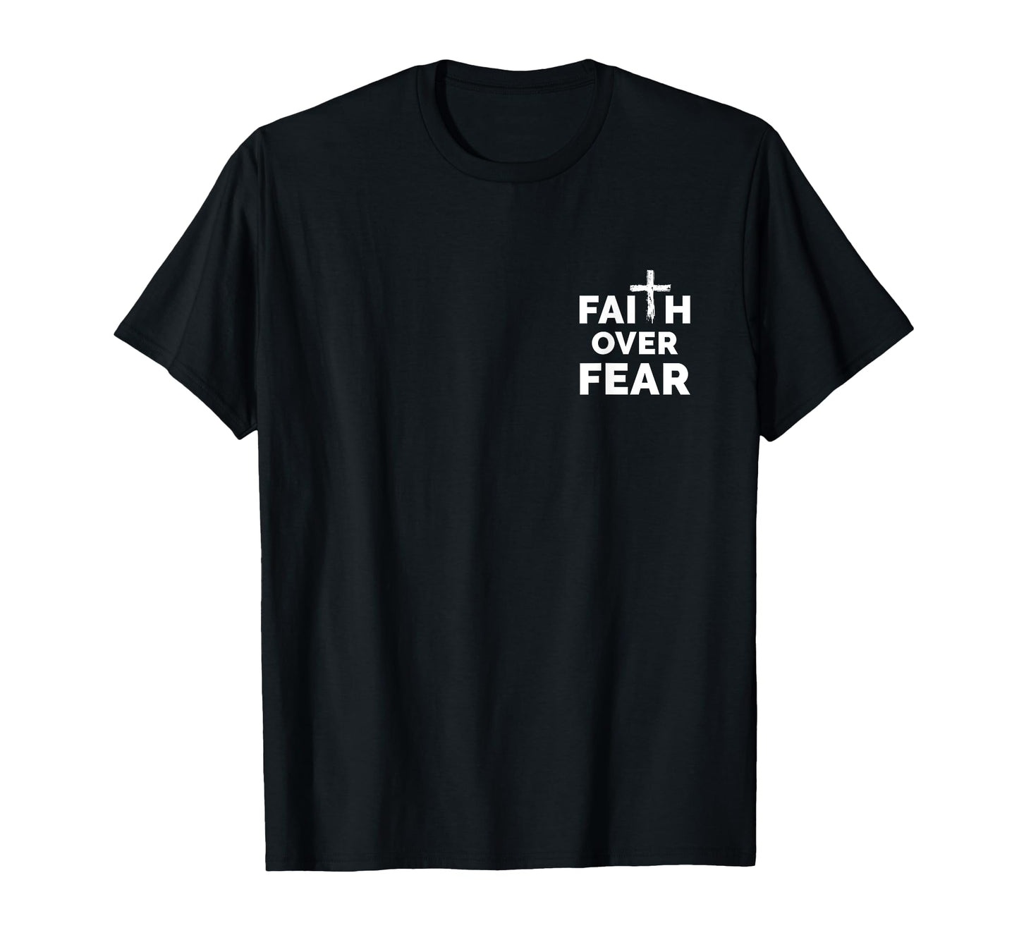 Christian Religious Cross Faith Over Fear Minimalist T-Shirt
