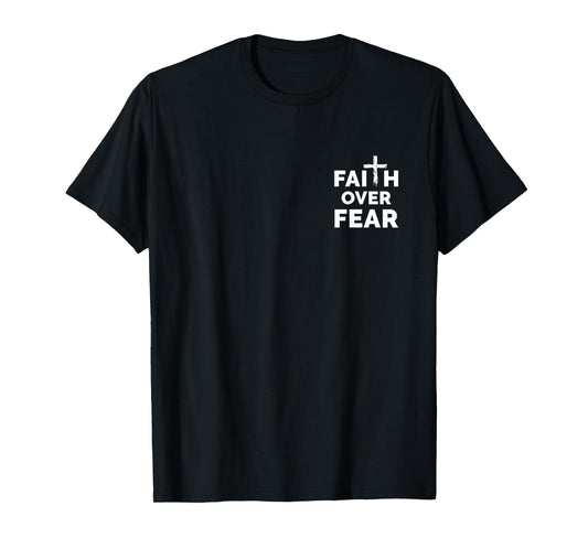 Christian Religious Cross Faith Over Fear Minimalist T-Shirt