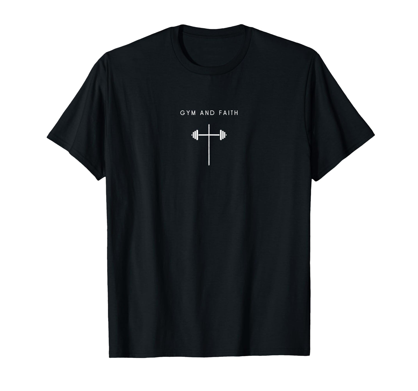 Gym And Faith Cross - Minimalist Christian Jesus Workout T-Shirt