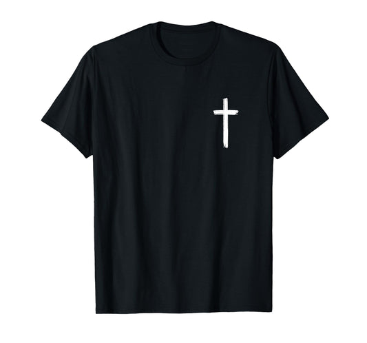 Small Cross Subtle Christian Minimalist Religious Faith T-Shirt