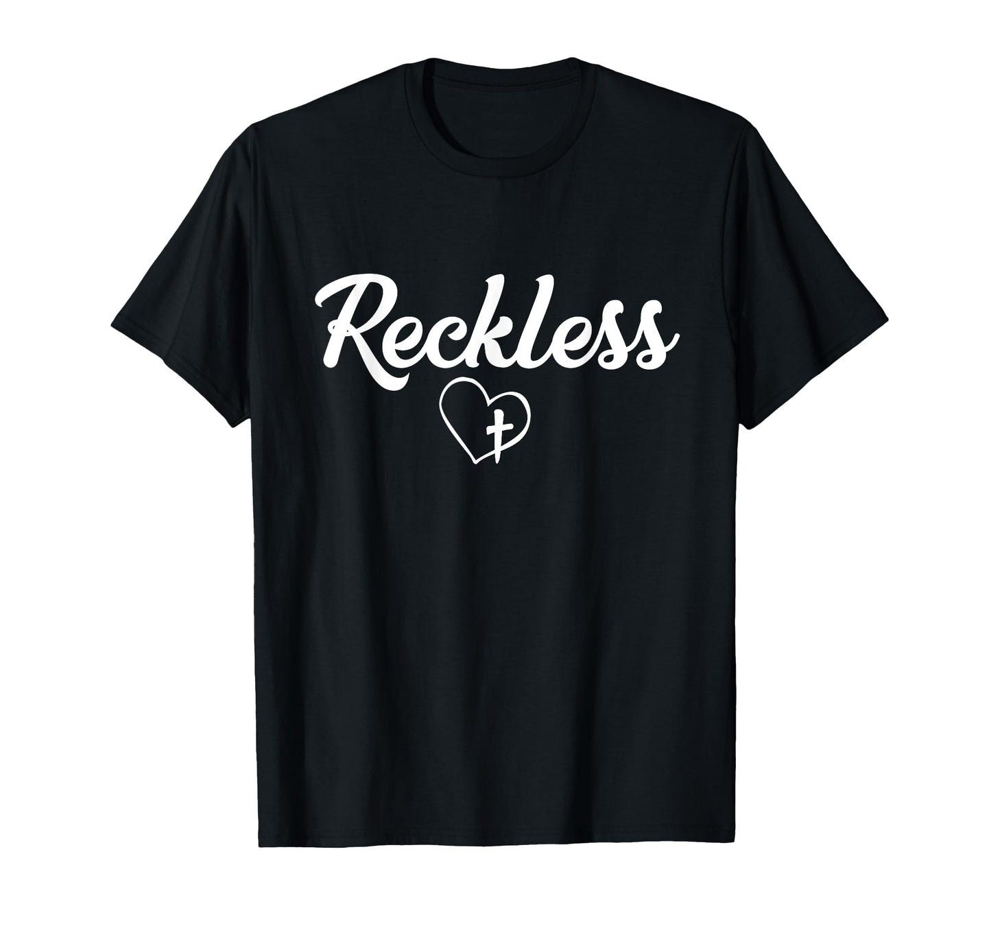 Faith Christian T-shirt Reckless Love Heart and Cross Shirt T-Shirt