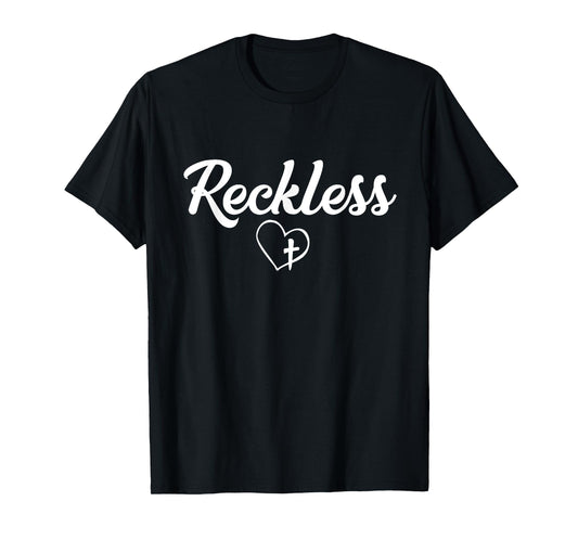 Faith Christian T-shirt Reckless Love Heart and Cross Shirt T-Shirt