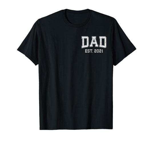 Dad Est 2021 Custom Dad Personalized Fathers Day Customized T-Shirt