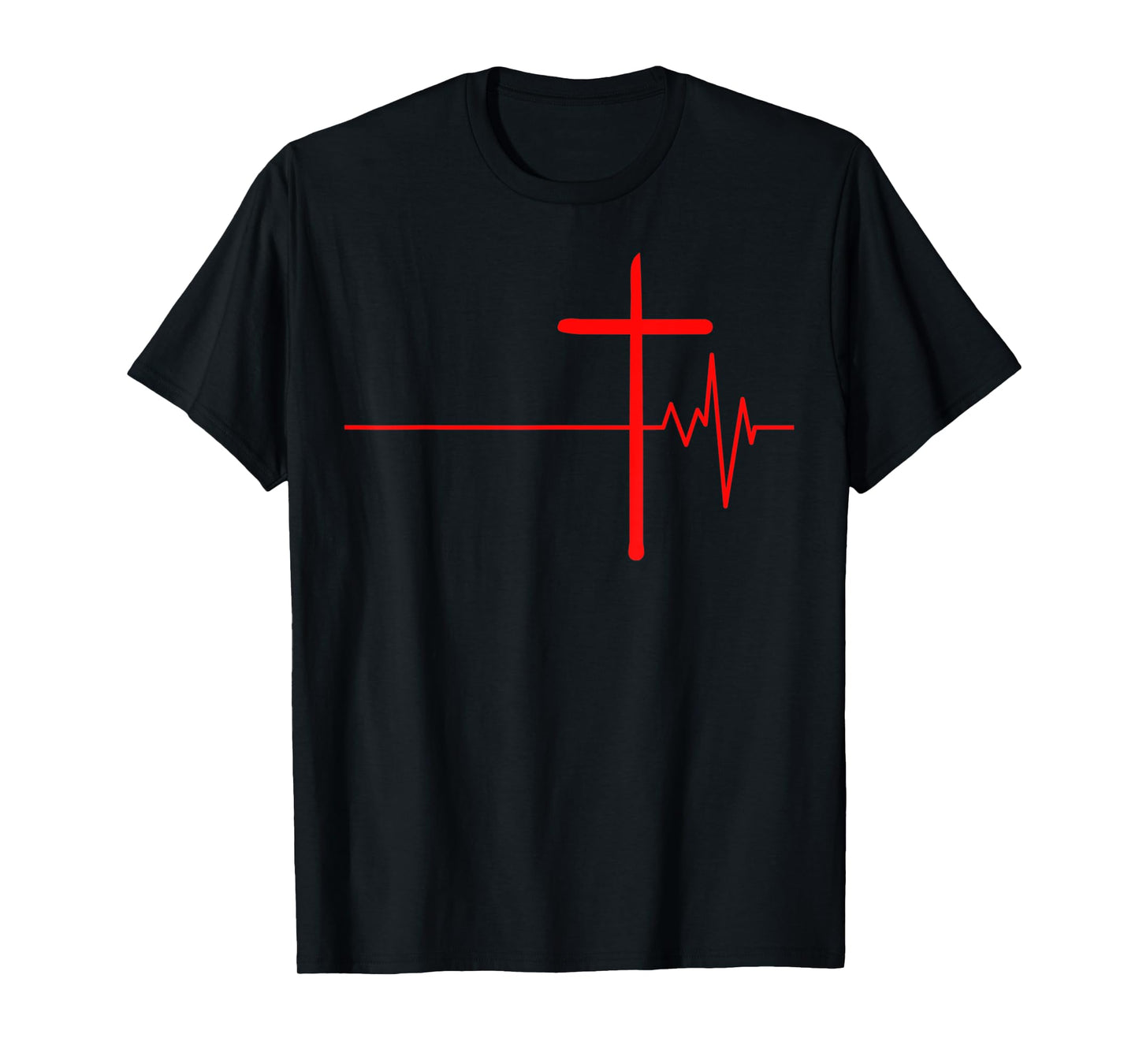 Funny Life Saver Cross Heartbeat Jesus Men and Women T-Shirt