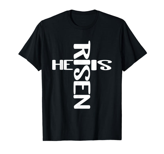 That Says He Is Risen - Easter Cross Shape Design T-Shirt