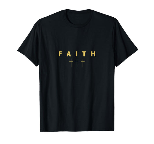 Faith Cross Christian Minimalist Religious Modern God Faith T-Shirt