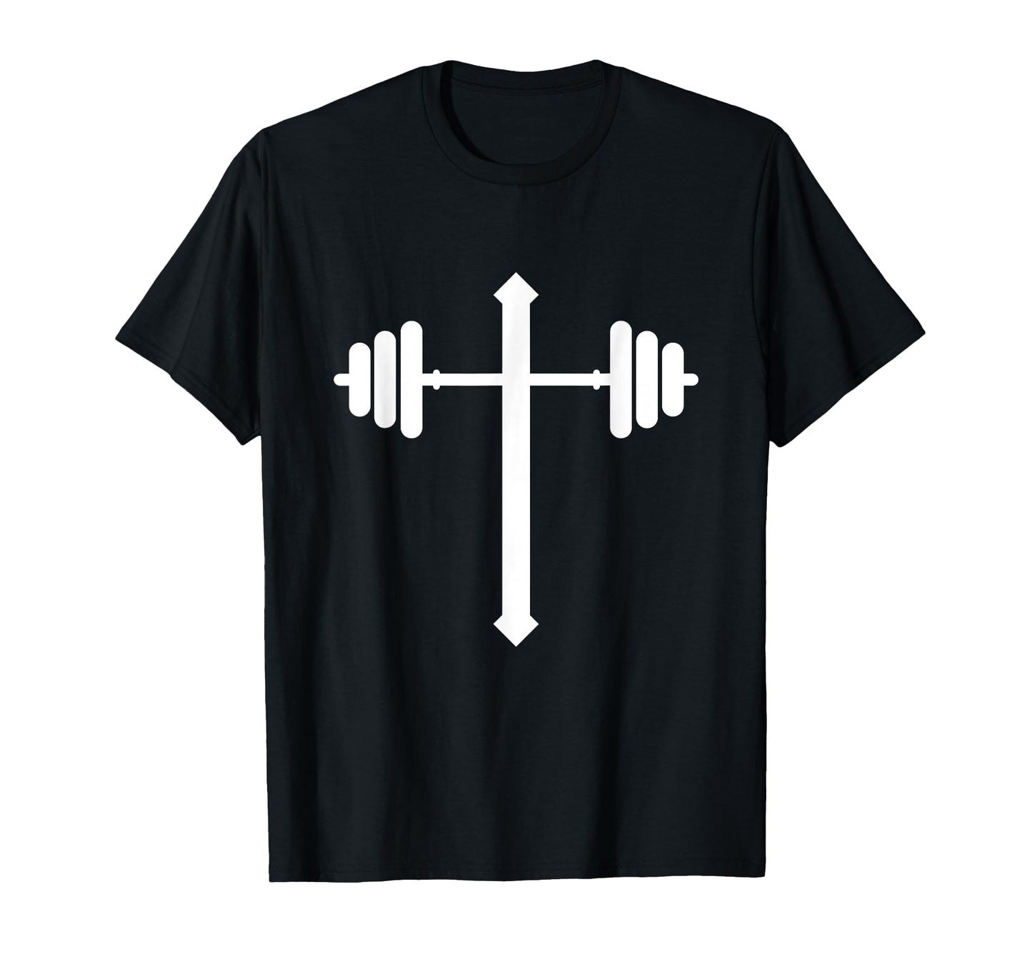 Barbell Dumbbell Cross Christian Jesus Gym Workout Lifting T-Shirt
