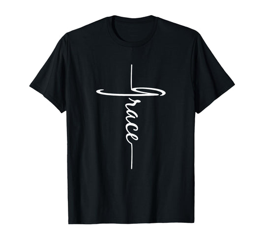 Christian Faith Cross Script - Grace For Men For Women T-Shirt