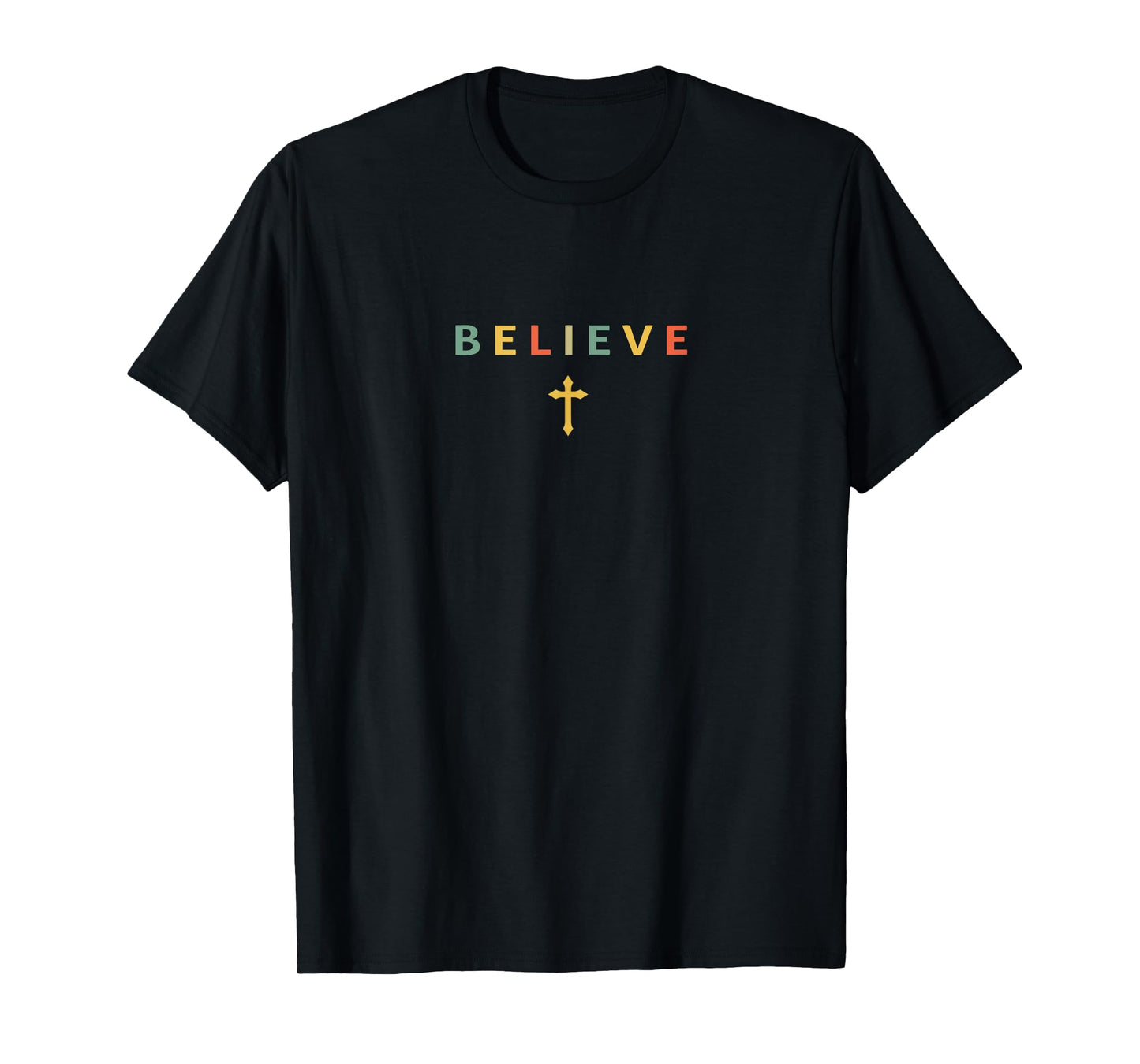 Believe Christian Jesus Christ Cross Vintage T-Shirt