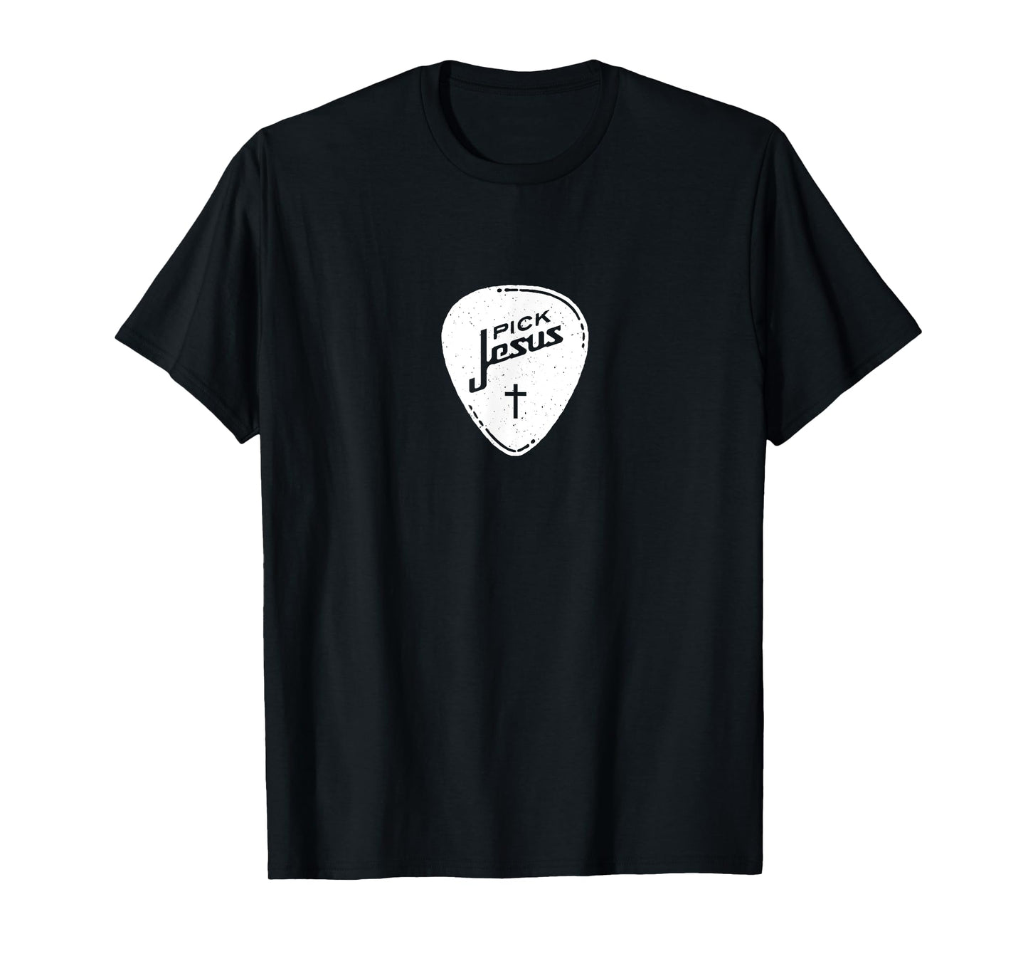 Christian Shirt - Vintage Guitar Pick Jesus Cross Worship T-Shirt