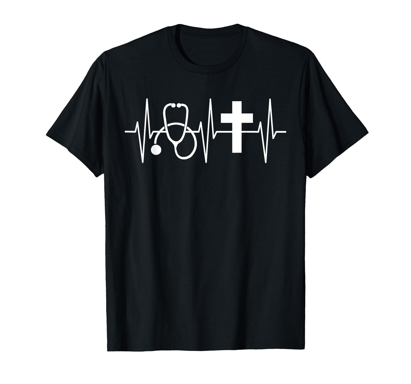 Christian Nurse Shirt Religious Nursing Jesus Heartbeat T-Shirt