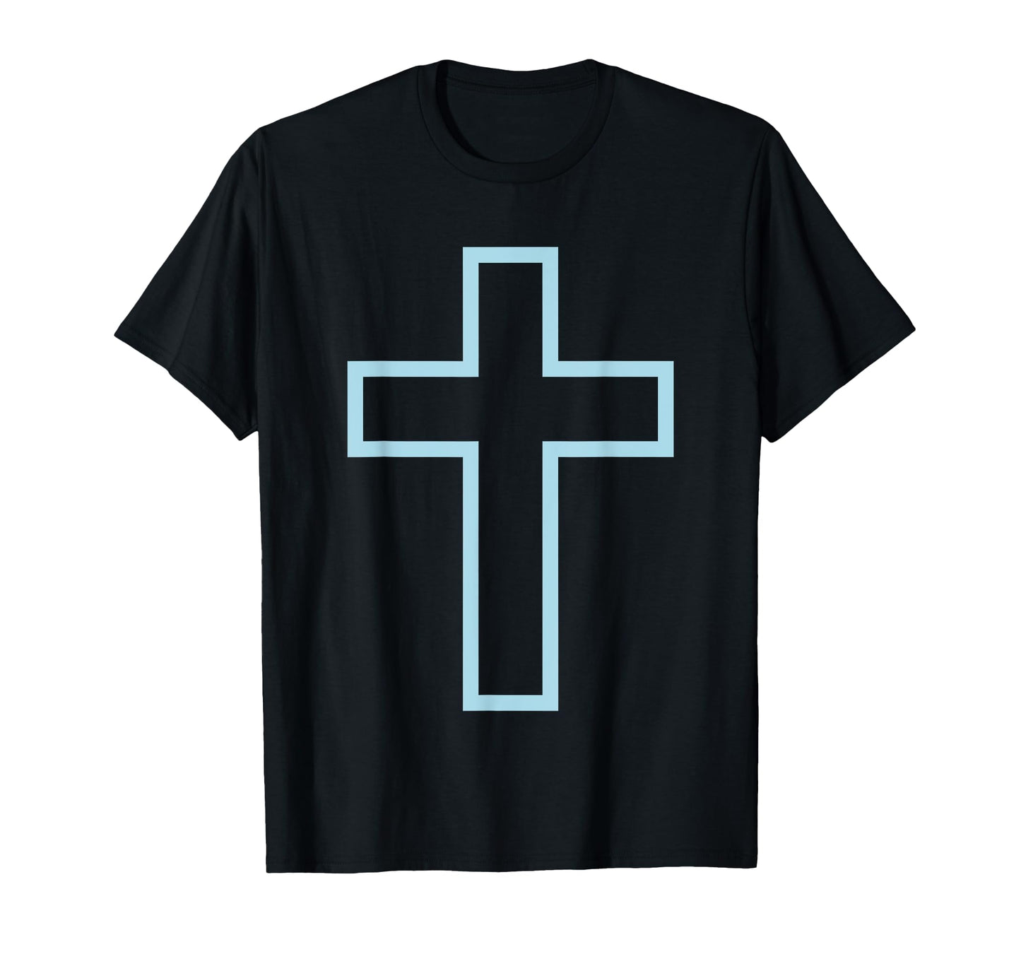 Baby Blue Cross Outline T-Shirt