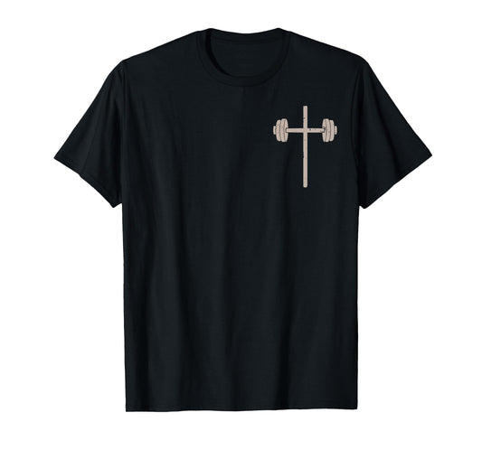 Workout Barbell Cross Dumbbell Faith-Fitness Christian Gym T-Shirt