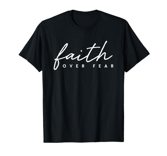 Faith Over Fear Jesus Christian God Faith Cross Lion Gift T-Shirt