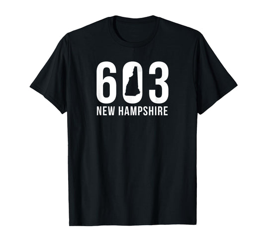 603 NH New Hampshire With NH Map T-Shirt T-Shirt