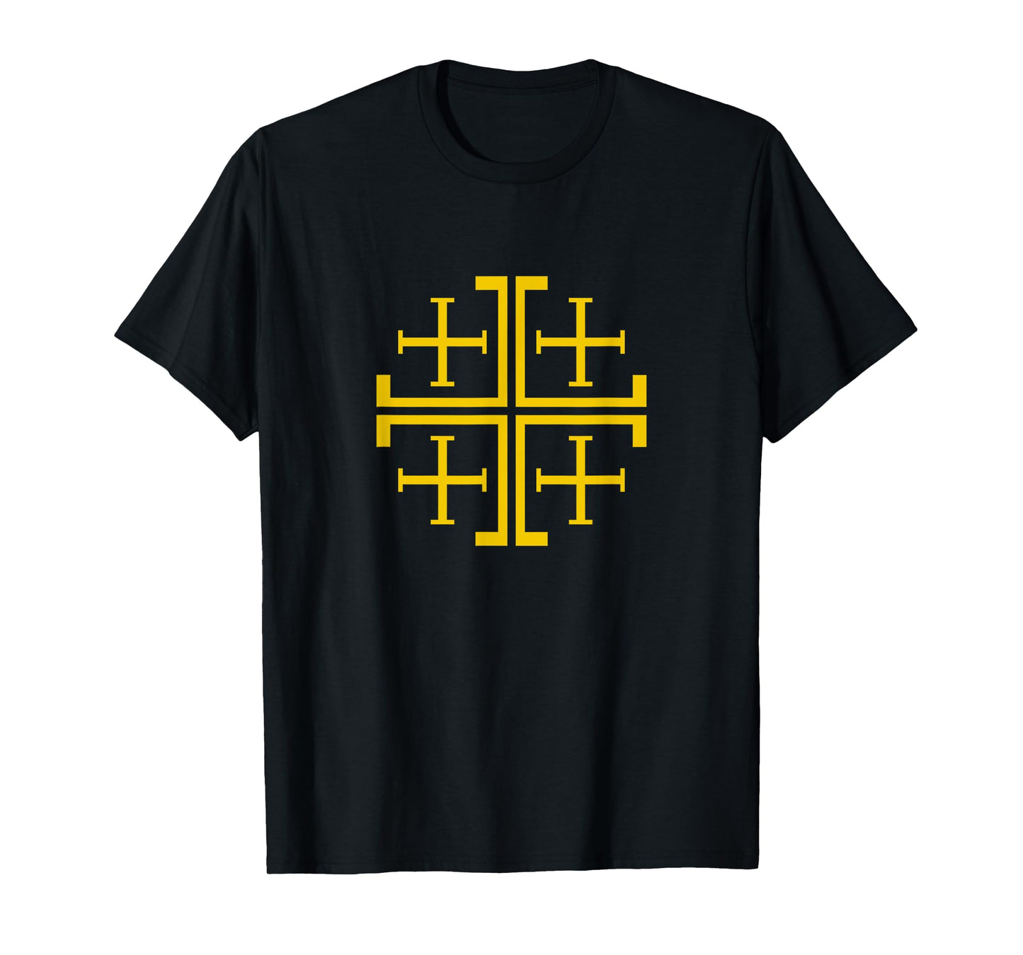 Gold Jerusalem Cross J-Cross Christian design T-Shirt